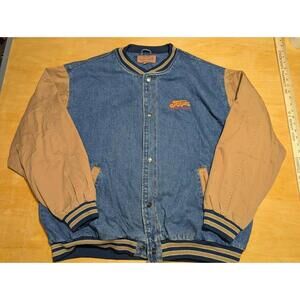 Port Authority Vintage Varsity Style Bomber Jacket Size 3XL Sapps Wrecker Logo